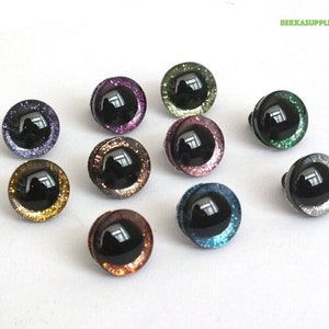 12-35mm - 50PCs(25 Pairs) 3D Glitter Safety Eyes with washer #DIY amigurumi/plushies/stuffed animal doll making