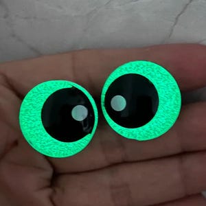 10Pairs 25mm Glow in the Dark Safety Eyes Funny Style with Glitter Colour and Washers #amigurumi plush stuffed toy animal making