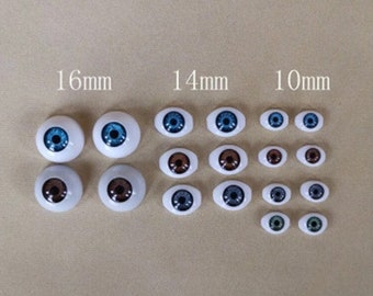 1 Pair 10mm / 14mm / 16mm Acrylic Doll Eyes #Reborn Dolls Eyeball #Blyth Dolls DIY BJD Doll Eyes