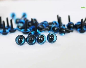 9mm 20PCs - Toy Safety Cat Blue Eyes with smooth stem #doll toy crocheting knitted amigurumi plush stuffed animal doll DIY