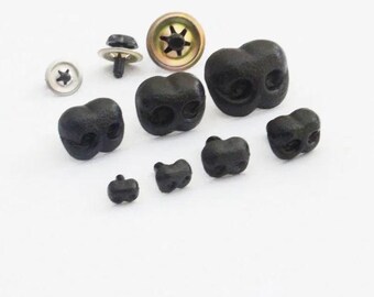 50PCs 8mm-30mm Animal Toy Black / Brown Plastic Safety Nose with Smooth Stem and Metal washer #DIY amigurumi plush stuffed toy animal making