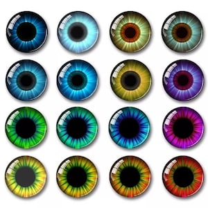 8/10/12/14/16/18/20mm 20PCs - Super Thin Flat Back Blyth Doll Eyes Round Glass Cabochon #DIY Plush Doll Toy Craft #DIY Jewellery Scrapbook