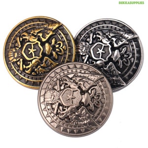 1 Set 11 Pieces Metal Button - Silver/Gold/Vintage Gold Wing Design with 3 large buttons and 8 small buttons - 2 size options