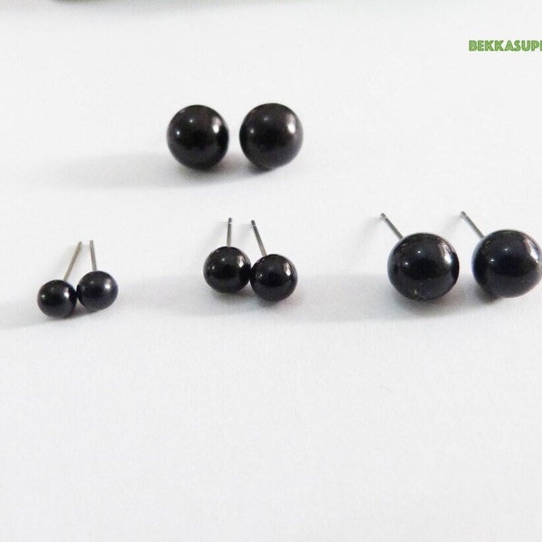 100PCs 2mm 3mm 4mm--DIY Animal Glass Black Eyes #Stuffed Animal #Crochet Amigurumi #Wool Felt Animal Doll Craft