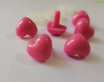 20PCs--Size 16x18mm Pink Heart Shape Safety Nose with Washer--DIY plushies stuffed amigurumi doll animal making
