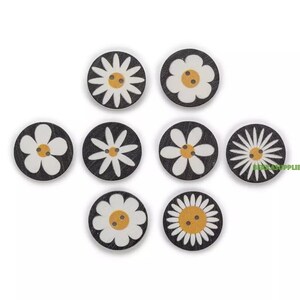 Dimensione 15mm 20mm 25mm---Flower Series Wooden Button - Quantità: 50Pezzi