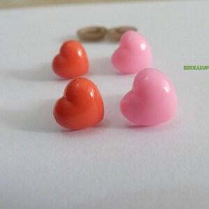 60PCs 12mm Red Safety Nose / 13mm Pink Safety Nose with Washer -- DIY amigurumi plushies stuffed doll animal craft