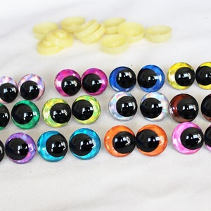 12-14-16-18-20-25-30-35-40 mm 10 paar cartoon 3D glitter grappig speelgoed veiligheidsogen zwarte leerling ogen en ring #DIY pluche amigurumi gevuld ambacht