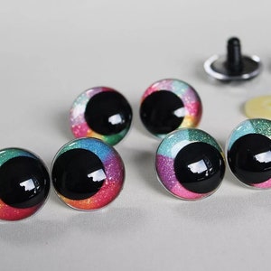 14mm 16mm 18mm 23mm 28mm 20PCs- Cartoon Round Glitter Plush Funny Toy Eyes with washer