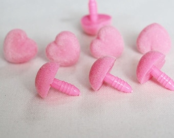 17mm 30PCs Pink Heart Shape Safety Nose with Washer #DIY amigurumi plushies stuffed animal doll making