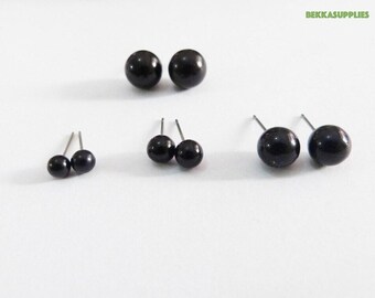 100PCs 2mm 3mm 4mm--DIY Animal Glass Black Eyes #Stuffed Animal #Crochet Amigurumi #Wool Felt Animal Doll Craft