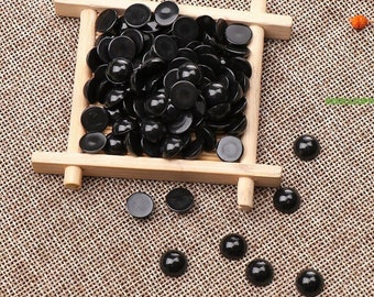 100PCs 3mm 4mm 5mm 6mm 7mm 8mm 10mm 12mm -- Animal making Black Plastic Flat Eyes #DIY amigurumi plush stuffed doll animal craft