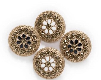 22mm Round Metal Shank Button Enamel Button in Two Colours for DIY clothing scrapbooking decorative blazer jacket - 5PCs