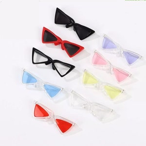 1 PC 8.5cm - Doll retro miniature triangle Eye Glasses with 9 colours option #DIY doll toy making craft