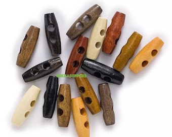 30/35/40/45/50/55/60mm - 10pcs Toggle Wood Button #sewing/needlework/decorative/clothing/craft #DIY jacket/blazer/overcoat/bags craft