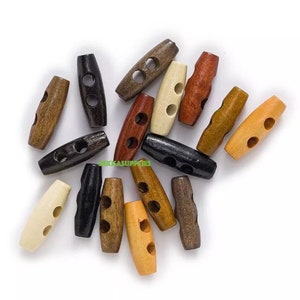 30/35/40/45/50/55/60mm - 10pcs Toggle Wood Button #sewing/needlework/decorative/clothing/craft #DIY jacket/blazer/overcoat/bags craft