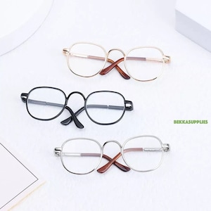 1 PC 8cm - Doll Fashion Classic Metal Frame Glasses #DIY Toy Animal Doll Craft Making Supplies #BJD Blyth American Girls Doll--1 size