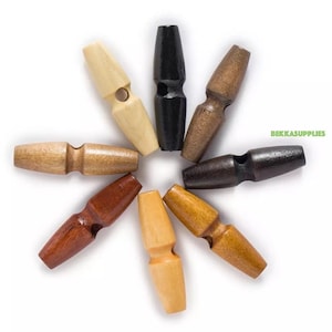 30/35/40/45/50/55/60mm--Toggle Wood Button #sewing/needlework/decorative/clothing/craft supply DIY jacket/blazer/overcoat/bags craft - 10PCs