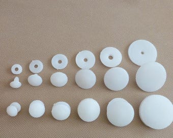 30sets Size 15-20-25-30-35-40-45-50-55-60mm DIY doll toy craft joints - White joints #DIY Doll Toy Animal Craft #Bear making joints