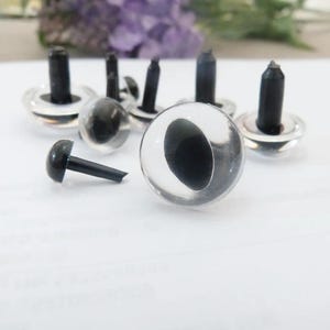 40PCs 7.5mm-24mm Clear Cat Safety Eyes with  metal washer #DIY amigurumi plush stuffed making - 9 sizes option