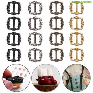 6mm 12mm - 20PCs Doll Mini Button Ultra-small Tri-Glide Belt Buckle - 4 color option