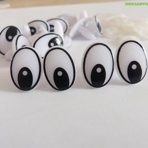 18mm X 13mm Safety Eyes 1 Pair Amigurumi Safety Eyes Plastic Oval Eyes  Comical Eyes Printed Eyes Funny Eyes Brown Eyes 