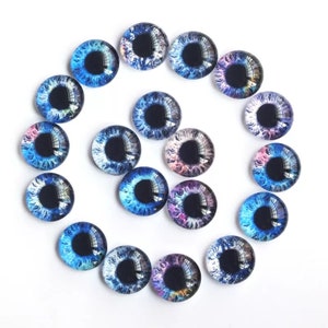 8/10/12/14/16/18/20mm 20PCs - Doll Eyes Round Glass Cabochons #Toy Doll DIY mix Pupil Eye Cameo