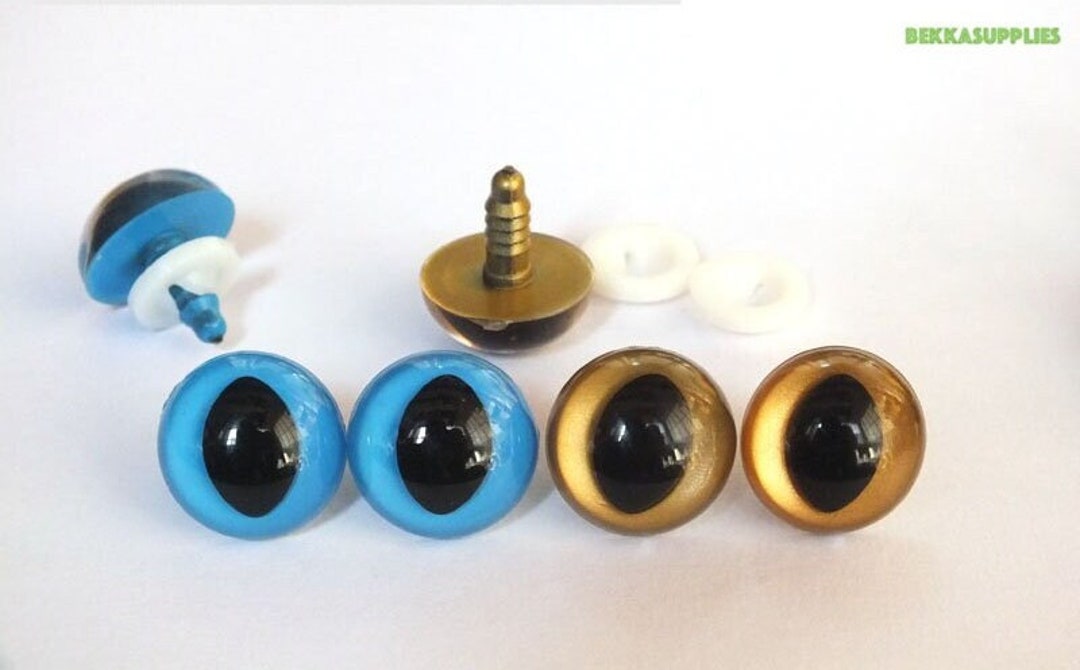 18mm 40pcs Blue and Gold Safety Cat Eyes With Washer DIY Etsy