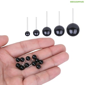 100PCs 4/5/7/8/10mm Black Bead Eyes Doll Glass Eyes Needle Felting #Plush Animal Bear Rabbit Puppet Eyes #DIY Doll Toy Making