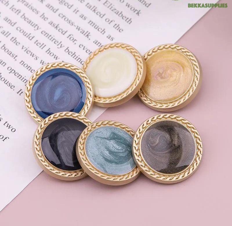 24 Boutons Dorés Mercerie - Tailles 15/20/25mm - Métal Vintage Pour Manteaux, Déco