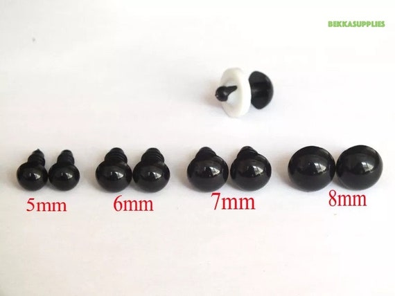200 Yeux De Sécurité Noirs Pour Peluches Et Poupées - Taille 6mm, Avec Rondelles - Pour Loisirs Créatifs DIY