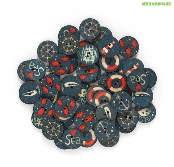 40 Bottoni Rotondi A 2 Fori Con Farfalle E Fiori Dipinti Scrapbooki - Foto 4