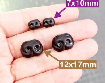 20 szt. 7 x 10 mm 12 x 17 mm Mix rozmiarów Czarna plastikowa zabawka dla zwierząt Nos bezpieczeństwa z podkładkami opcja #DIY amigurumi pluszowa lalka zabawka zwierzę szydełkowanie