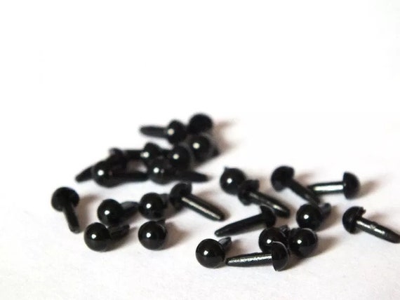  TOAOB 300pcs Black Glass Safety Eyes 3mm Small Doll