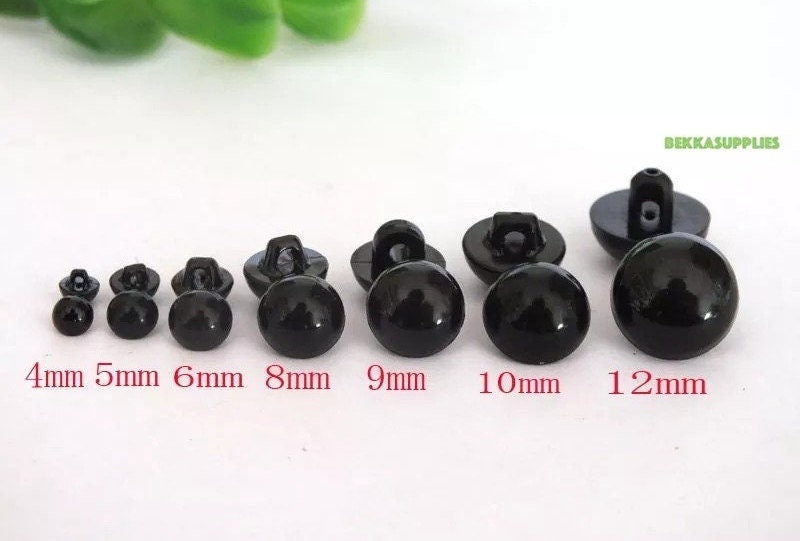 100pcs 6mm/8mm/9mm/10mm/12mm DIY Plastic Safety Eyes and 100pcs Washers  Dolls Toys Accessories Animal Making Craft Eyes 