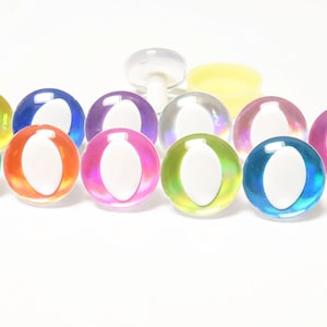 25 mm 10ペア 安全猫の目 アソートカラー バックグリッター ホワイト 瞳孔 猫 3D 安全目とワッシャー #DIY あみぐるみ ぬいぐるみ 作り