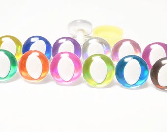 Ojos de gato de seguridad de 25 mm, 10 pares, en colores surtidos, con purpurina en la parte trasera, pupila blanca, ojos de seguridad 3D y arandela, para hacer amigurumi de peluche.