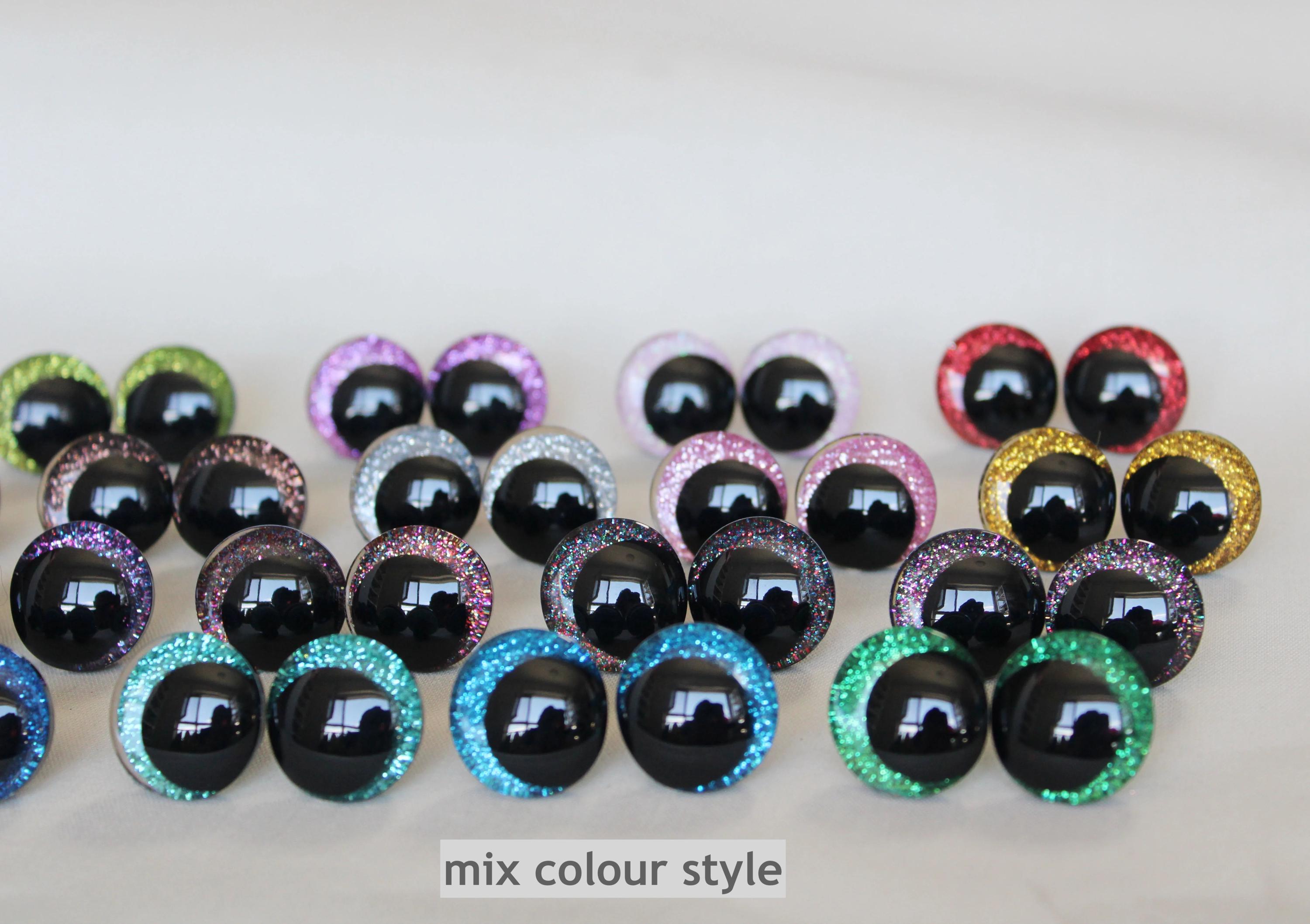 GORGECRAFT 150 stuks veiligheidspop van kunststof met sluitringen, berenneus, roze, 16/15/14/11/8 mm, voor Amigurumi-poppen van pluche, pluche dieren, gehaakte pluche pop