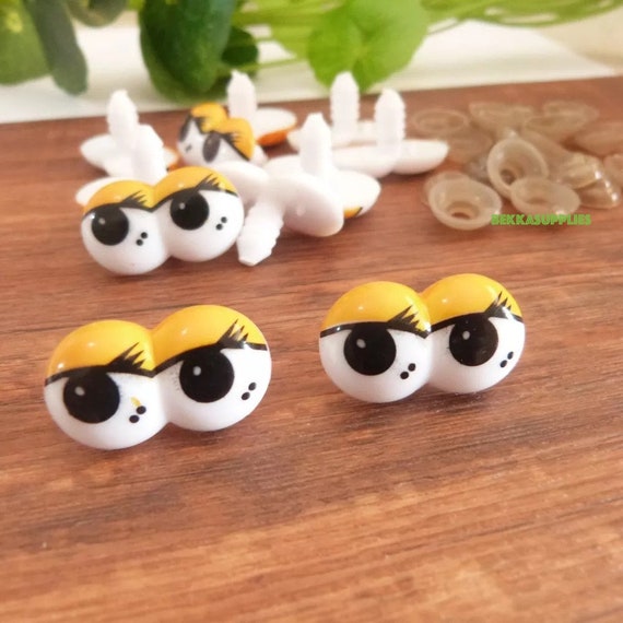 100pcs Safety Eyes, Safety Noses, Craft Doll Eyes with 100 Glitter and  Washer for Crochet Toy, Stuffed Animals(20mm) 