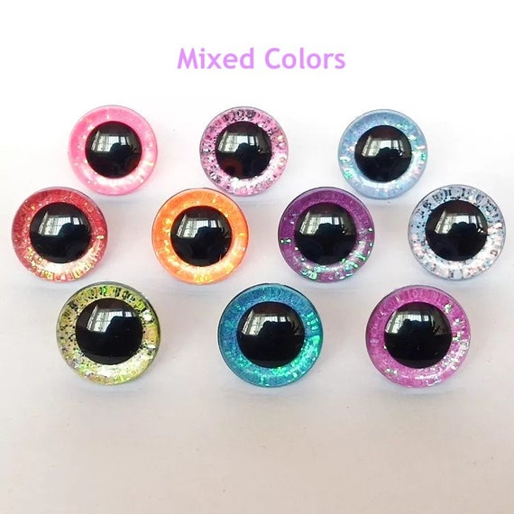 30 pcs/Box Clear 3d Glitter Safety Eyes For Toys Puppet Crochet