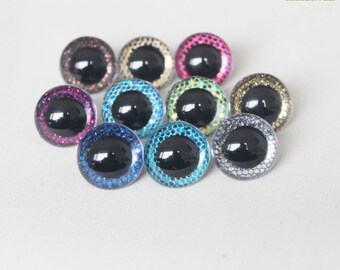 20個 24 mm 26 mm 28 mm 30 mm グリッターラウンドアイ - ワッシャー付き安全アイ - DIY アミグルミぬいぐるみ動物作り