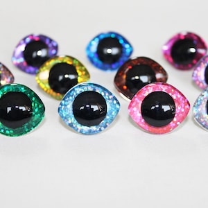 5 Pairs / 10 Pairs 20x23mm 23x28mm Oval Shape 3D Glitter Safety Toy Eyes #DIY Doll Crocheting Knitted Plush Stuffed Toy Animal Craft