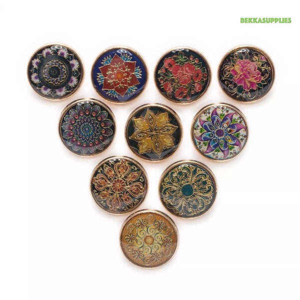 18mm - 5PCs Retro Flower Metal Shank Button -Fai da te cucito / uncinetto / maglia / scrapbooking / abbigliamento / ricamo / abito / giacca Forniture artigianali fai-da-te