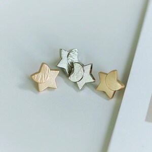 12mm Metal Button in Gold or Silver Star Moon Shape Shank Style, 10PCs - one size