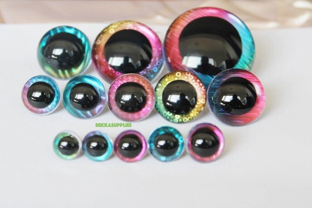 30mm 40mm 50mm 60mm new big size round shape clear plastic safety toy eyes  with white hard washer--10pcs/lot