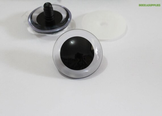 Occhi di sicurezza con rondelle, 400 occhi di plastica per bambole, tra cui 200 occhi di sicurezza, 200 rondelle per giocattoli morbidi, fai da te, 5 mm /6 mm/8 mm/10 mm/12 mm