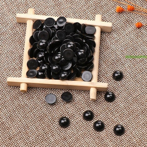 100PCs 3mm 4mm 5mm 6mm 7mm 8mm 10mm 12mm -- Animal making Black Plastic Flat Eyes #DIY amigurumi plush stuffed doll animal craft