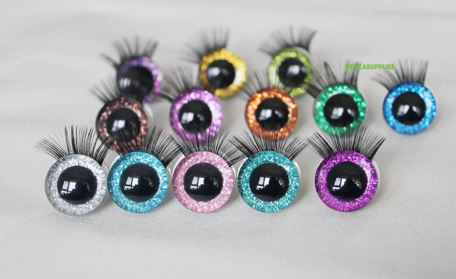 20PCs 1225mm Glitter Safety Eyes with eyelashes Amigurumi Etsy