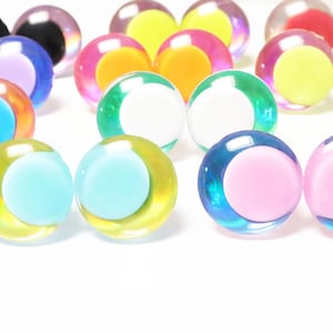 25mm 30mm 10Pairs Mix Colour Style of 10 Colour Pupil Safety Eyes 3D Funny Eyes with 10 Glitter Colour & Washer #DIY amigurumi plush making