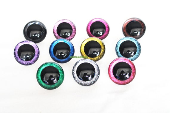 16 Pairs Glass Colorful Safety Eyes for Stuffed Plush Doll with Washer  Craft DIY Repair Teddy Bear Amigurumi Crochet Toy 14mm
